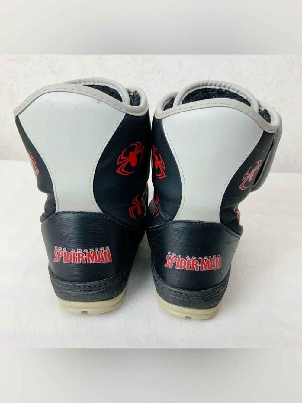 Marvel The Amazing Spider-Man Boys Size 3 Winter Snow Boots Rare Y2K Superhero